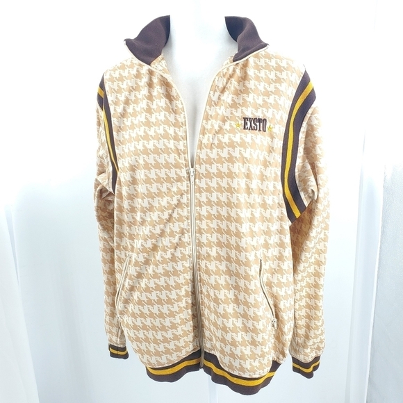 Exsto tan and white pattern jacket mock turtleneck - Picture 10 of 14